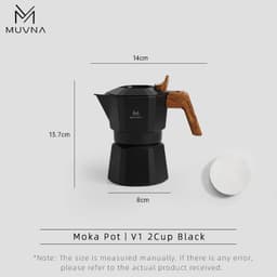 image-MUVNA Espresso Moka Pot 2/4 Cup Stovetop Coffee Maker