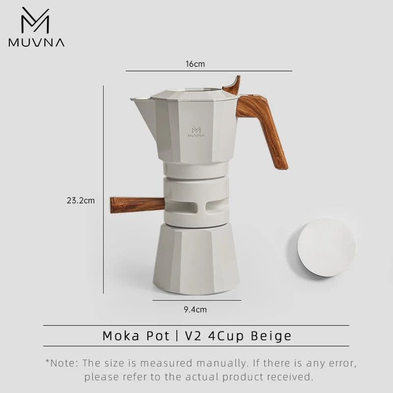 image-MUVNA Espresso Moka Pot 2/4 Cup Stovetop Coffee Maker