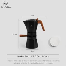 image-MUVNA Espresso Moka Pot 2/4 Cup Stovetop Coffee Maker