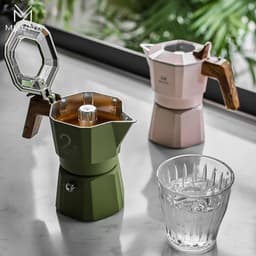 image-MUVNA Espresso Moka Pot 2/4 Cup Stovetop Coffee Maker