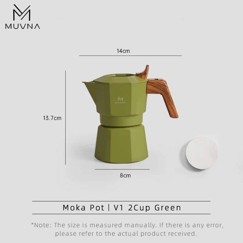 image-MUVNA Espresso Moka Pot 2/4 Cup Stovetop Coffee Maker