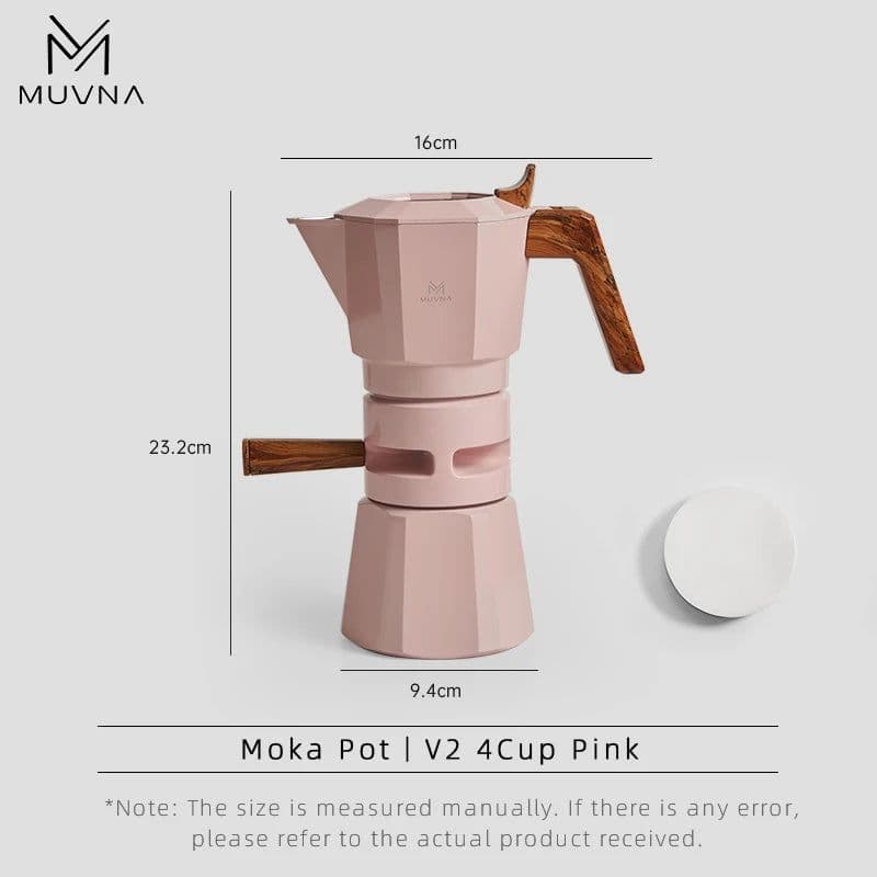 image-MUVNA Espresso Moka Pot 2/4 Cup Stovetop Coffee Maker