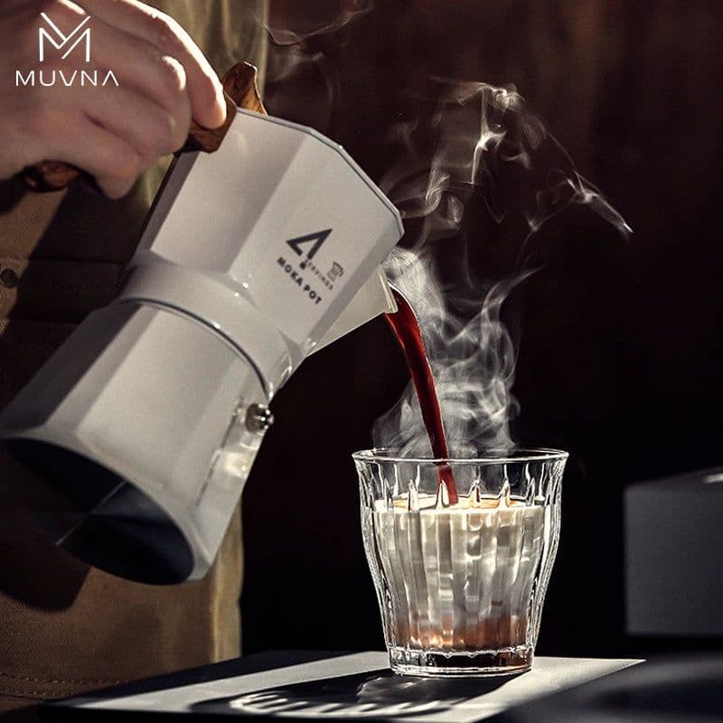 image-MUVNA Espresso Moka Pot 2/4 Cup Stovetop Coffee Maker