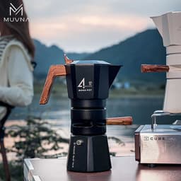 image-MUVNA Espresso Moka Pot 2/4 Cup Stovetop Coffee Maker