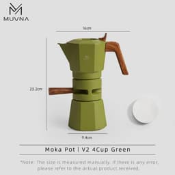 image-MUVNA Espresso Moka Pot 2/4 Cup Stovetop Coffee Maker