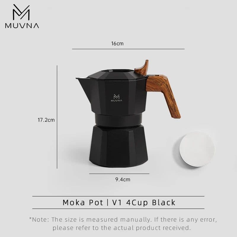 image-MUVNA Espresso Moka Pot 2/4 Cup Stovetop Coffee Maker