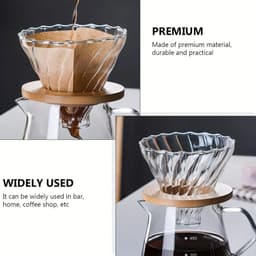 image-Glass Pour Over Coffee Dripper with Bamboo Stand