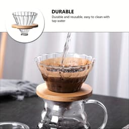 image-Glass Pour Over Coffee Dripper with Bamboo Stand