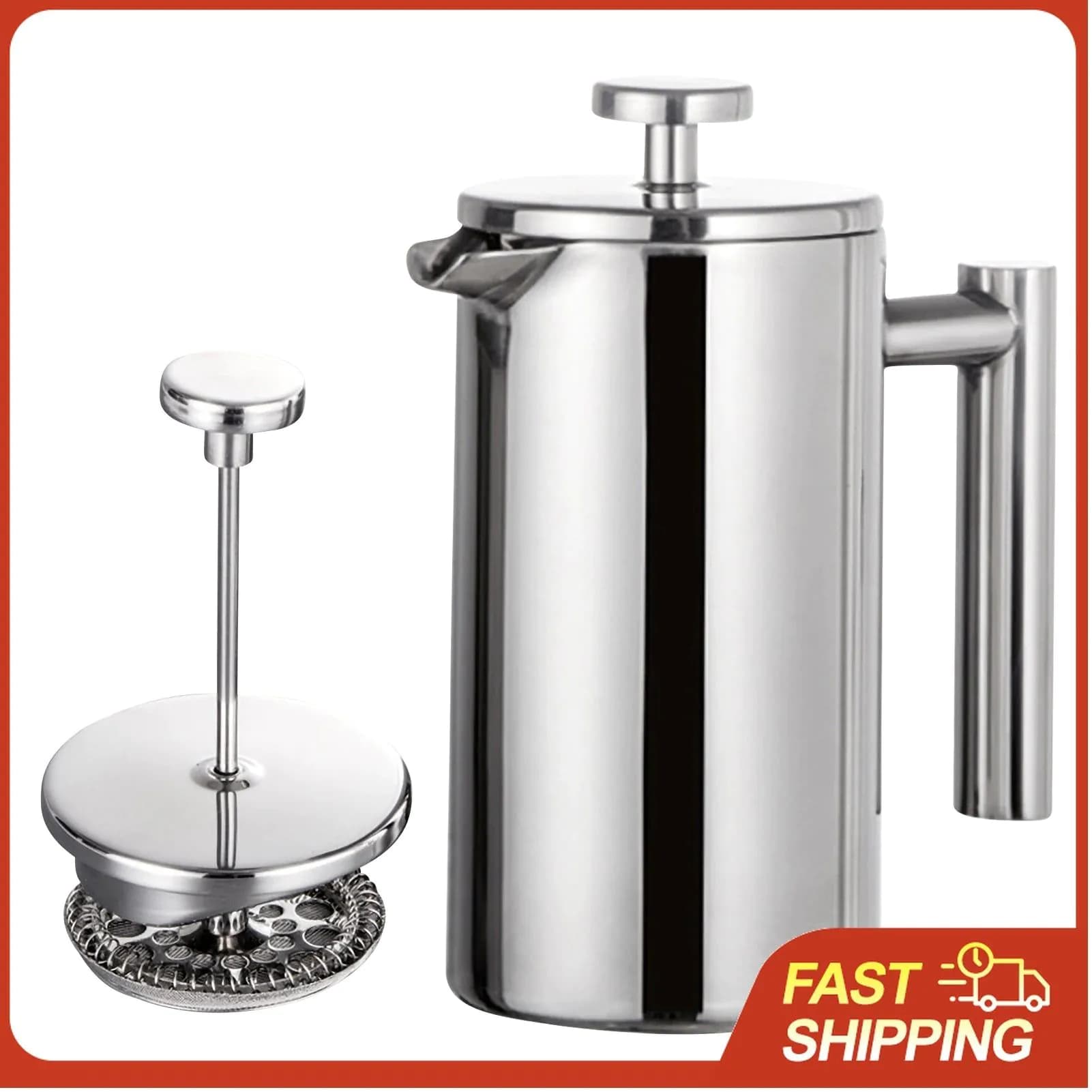 image-Stainless Steel French Press Coffee Maker 1L