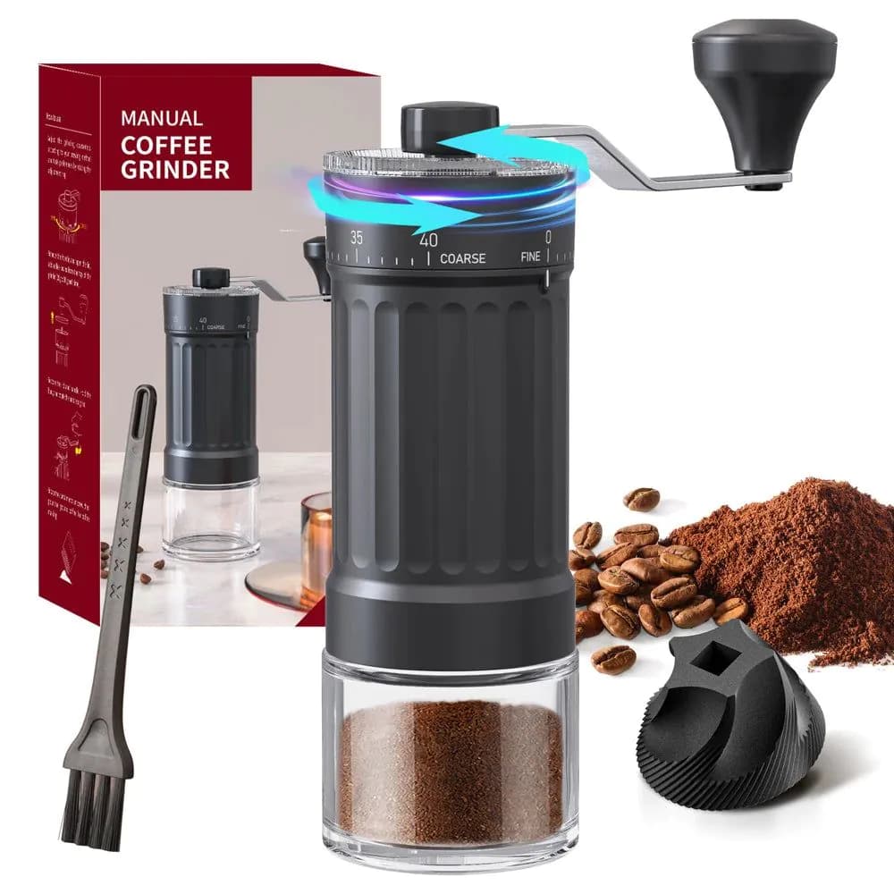 image-Manual Coffee Grinder, 40 Settings, 30g Capacity, Ceramic Burr
