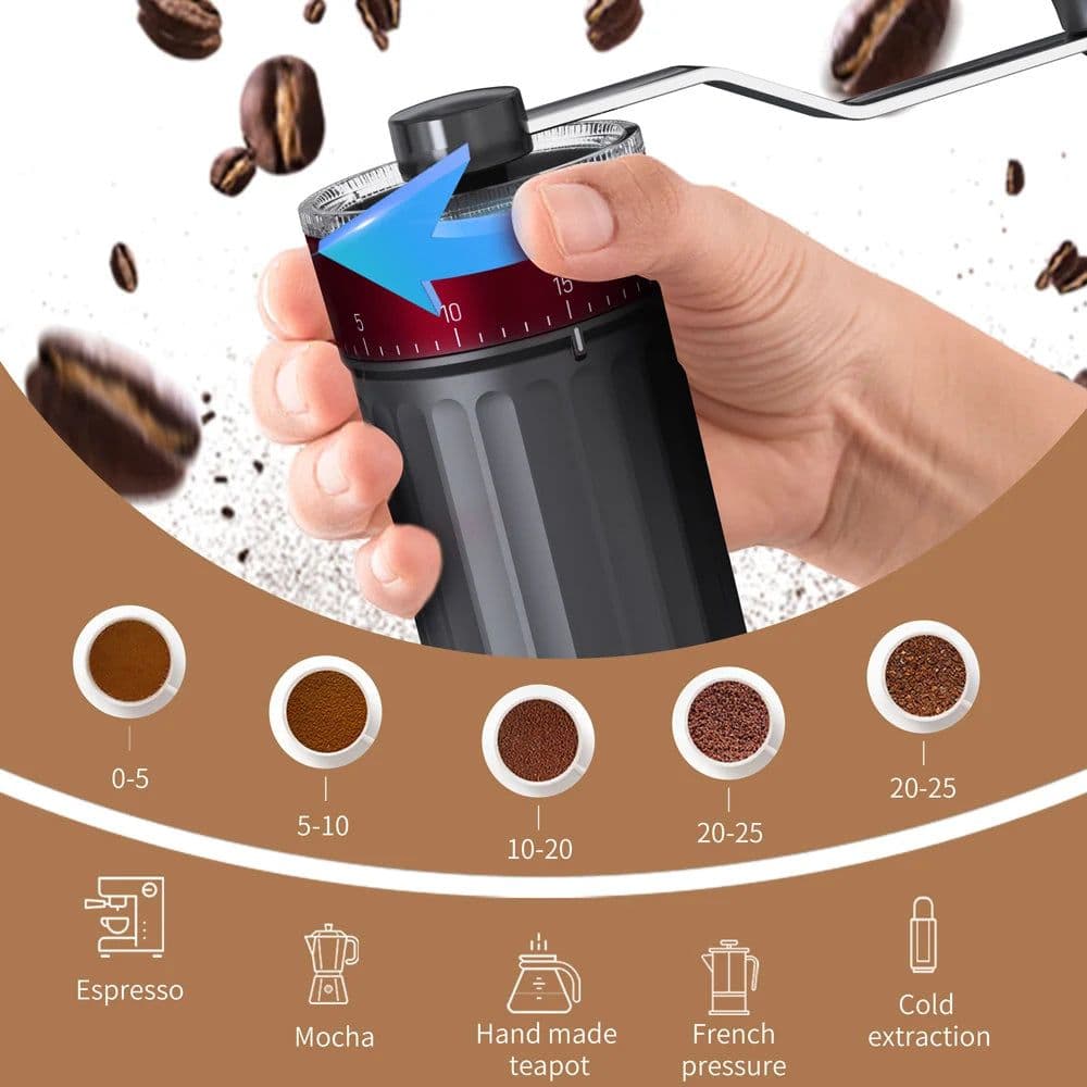 image-Manual Coffee Grinder, 40 Settings, 30g Capacity, Ceramic Burr