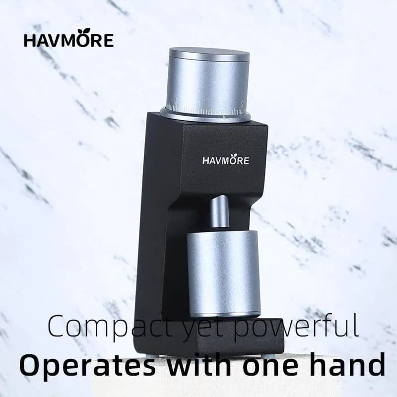 image-HAVMORE EMG05 Mini Burr Coffee Grinder