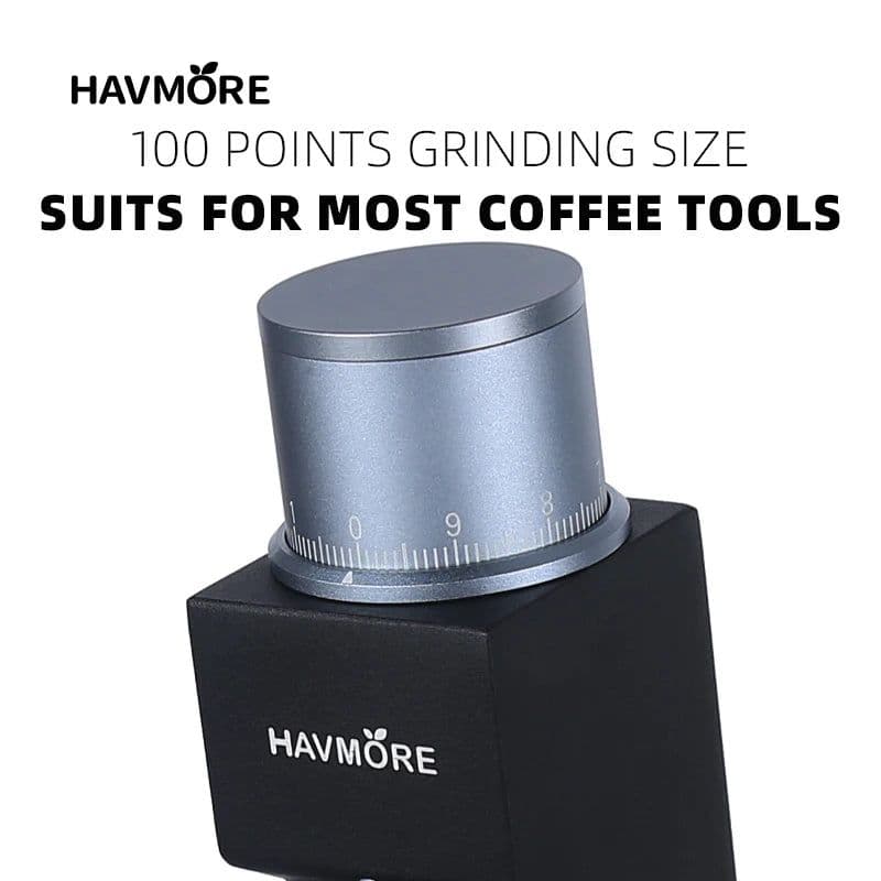 image-HAVMORE EMG05 Mini Burr Coffee Grinder