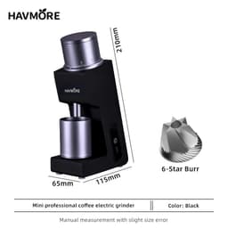 image-HAVMORE EMG05 Mini Burr Coffee Grinder