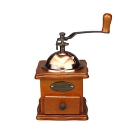 image-Antique Manual Coffee Grinder Hand Crank Wooden Burr