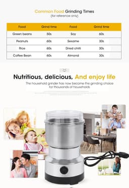 image-Donirt Electric Coffee Grinder 300ml 150W