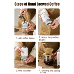 image-Homgeek Portable Electric Burr Coffee Grinder 200ml USB