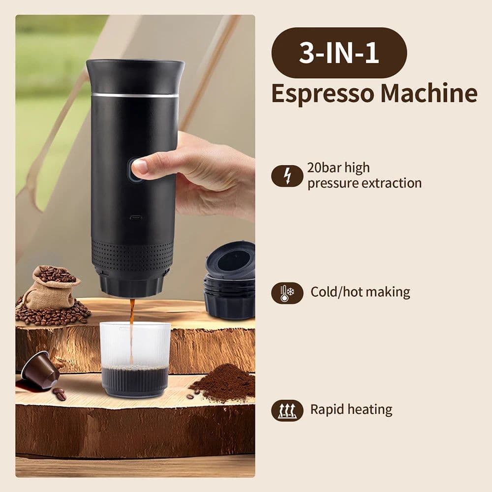image-3-in-1 Portable Capsule Espresso Coffee Maker Wireless