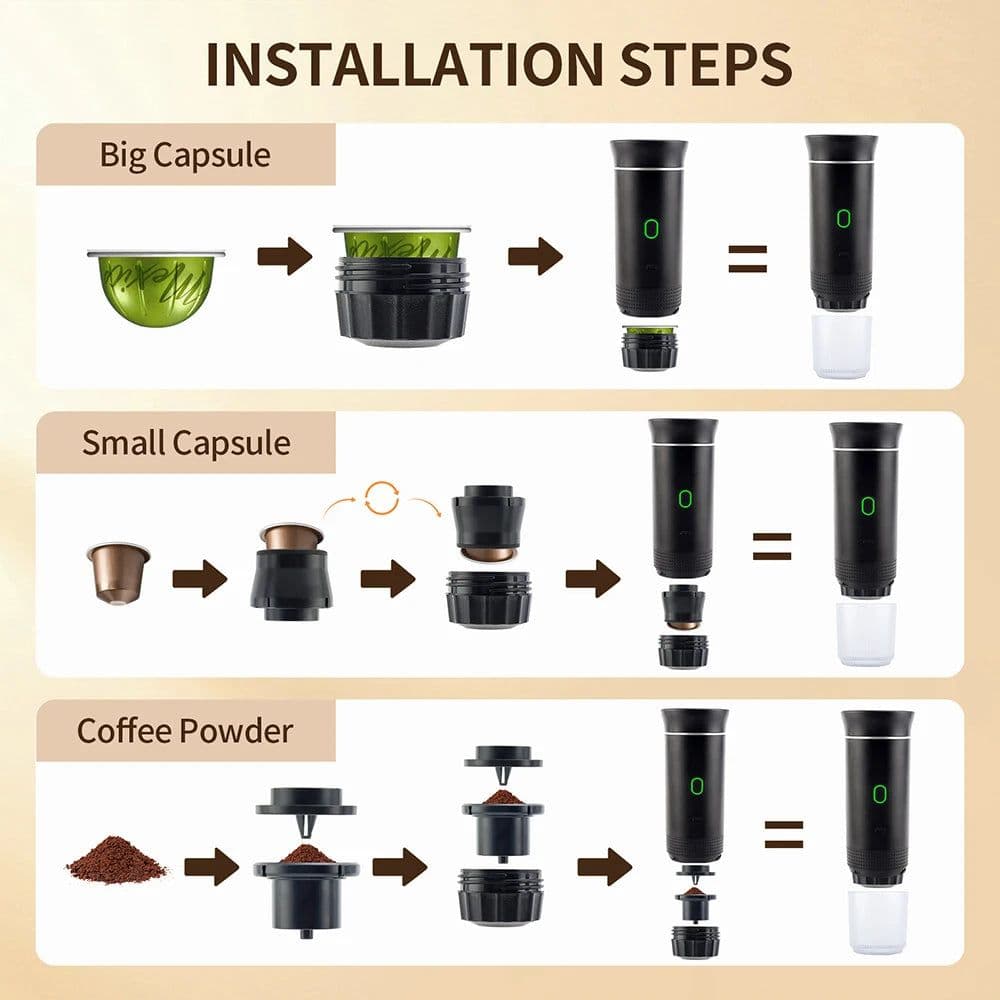 image-3-in-1 Portable Capsule Espresso Coffee Maker Wireless