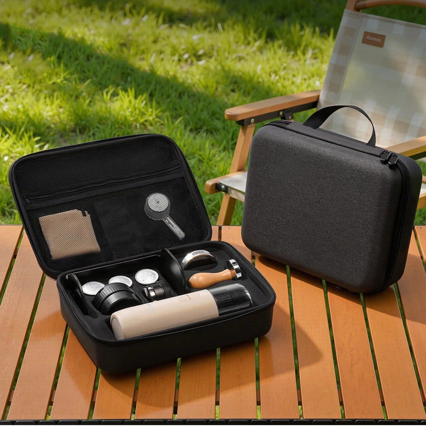 image-Coffee Grinder Carrying Bag, Waterproof Portable Storage