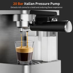 image-Automatic Espresso Machine with Milk Frother, 20 Bar