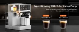 image-Automatic Espresso Machine with Milk Frother, 20 Bar