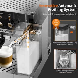 image-Automatic Espresso Machine with Milk Frother, 20 Bar