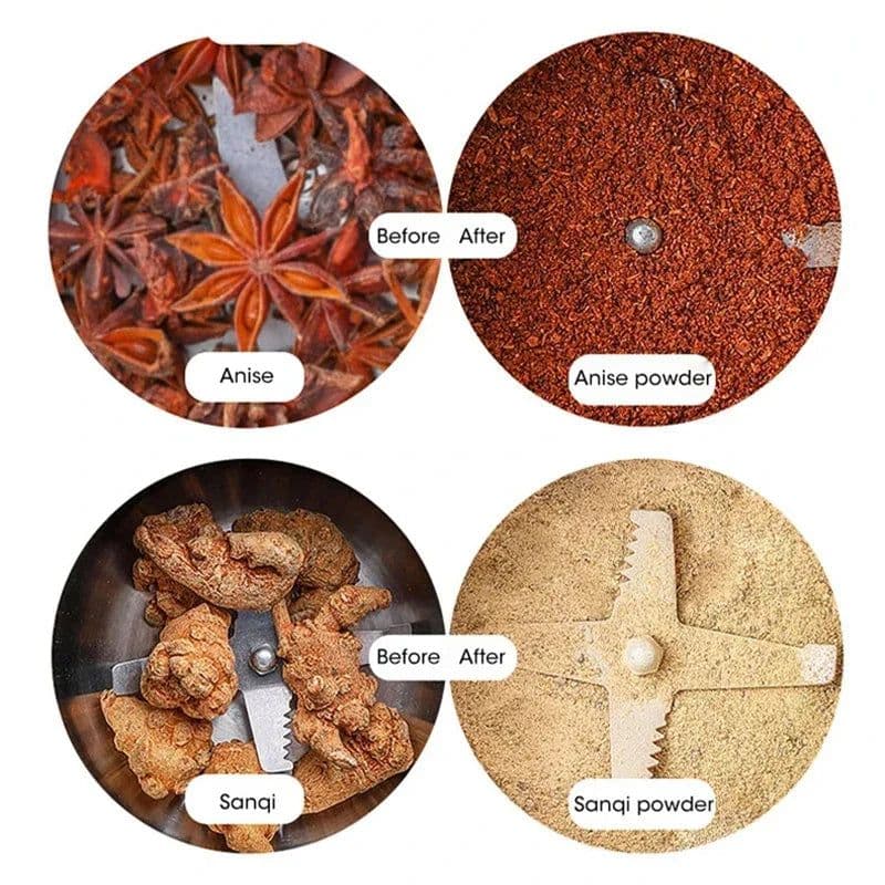 image-NOCCLILI Electric Spice Grinder 100g Stainless Steel