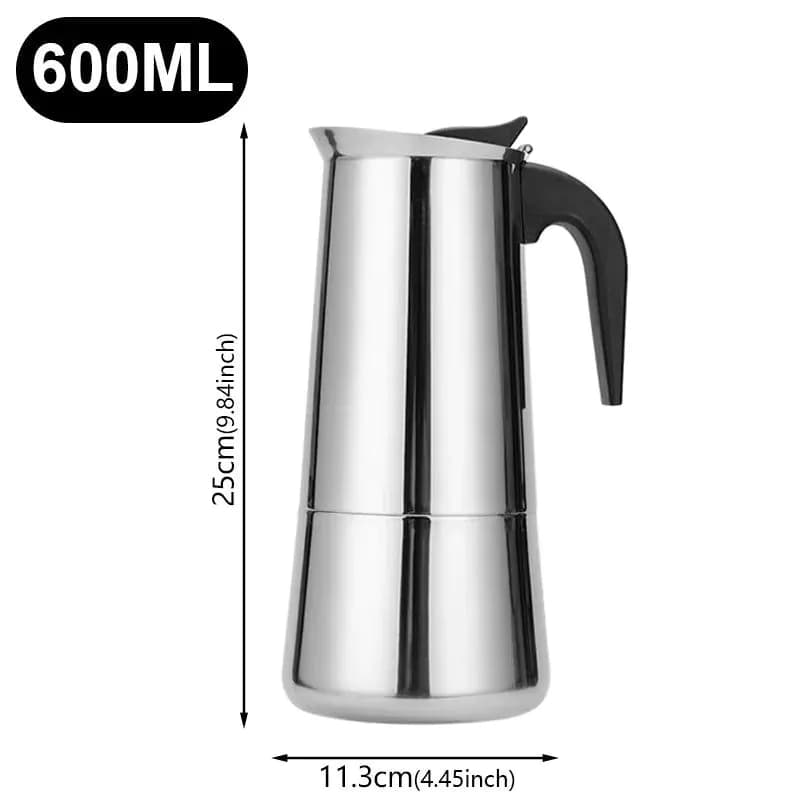 image-Stainless Steel Moka Pot Coffee Maker 2/4/6/9 Cups