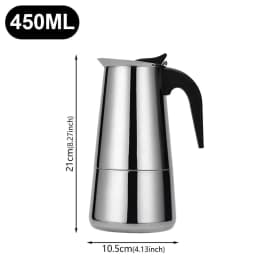 image-Stainless Steel Moka Pot Coffee Maker 2/4/6/9 Cups