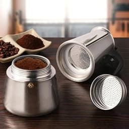 image-Stainless Steel Moka Pot Coffee Maker 2/4/6/9 Cups