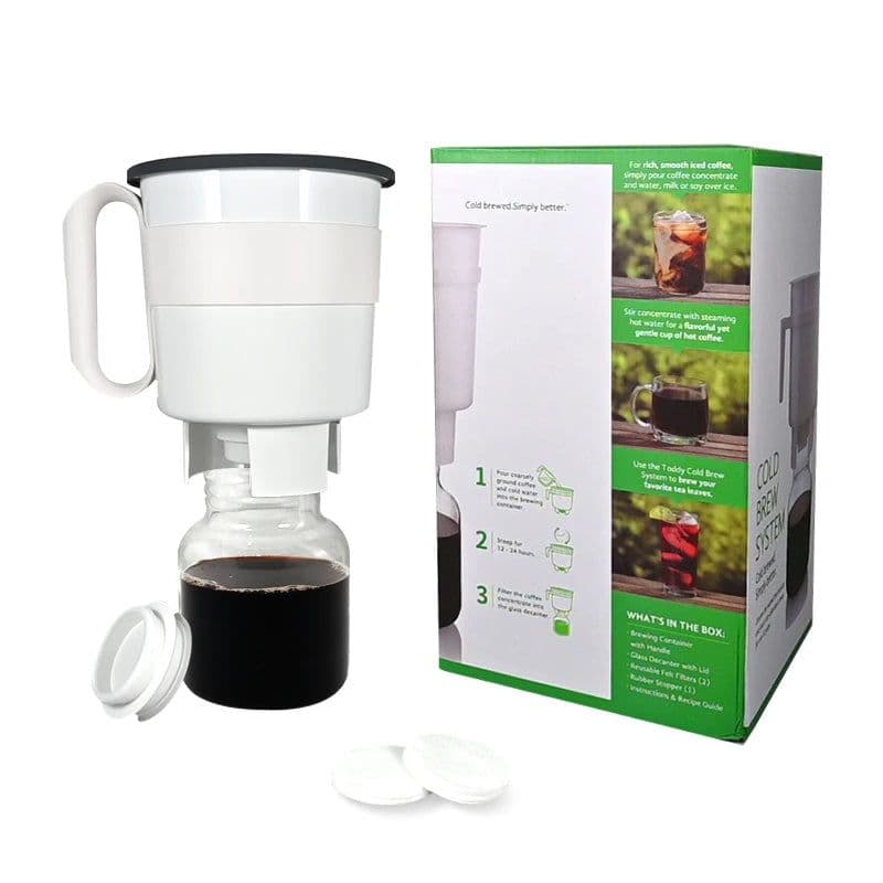 image-Portable Cold Brew Coffee Maker, 1.65L Glass Bucket