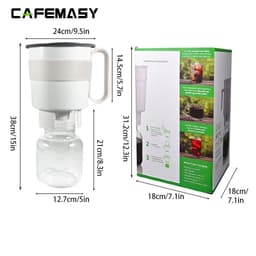image-Portable Cold Brew Coffee Maker, 1.65L Glass Bucket
