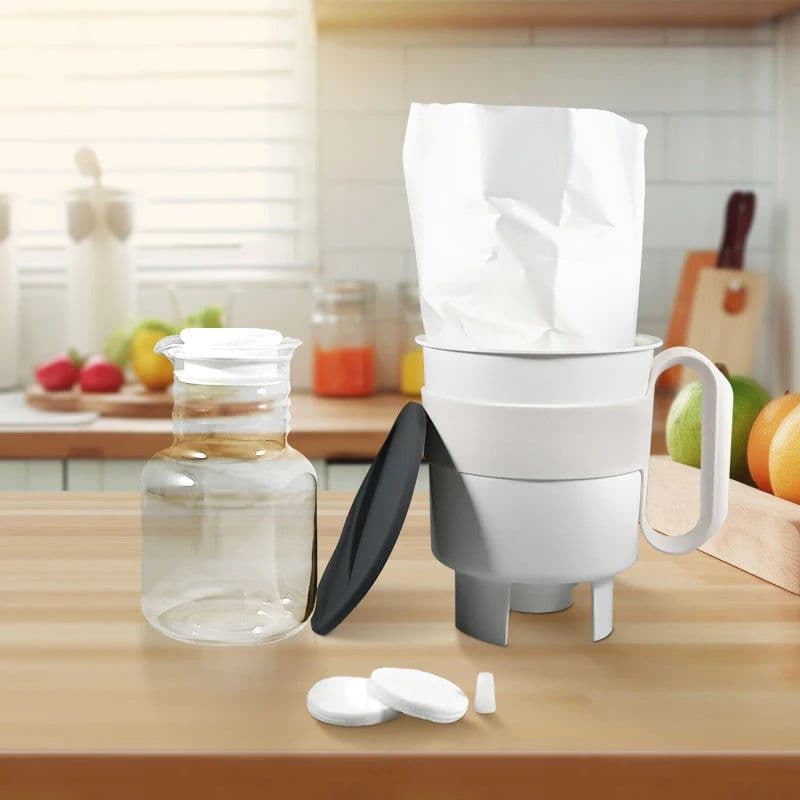 image-Portable Cold Brew Coffee Maker, 1.65L Glass Bucket