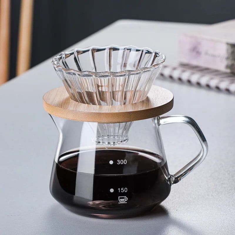 image-Pour Over Coffee Maker Set, 400ml Borosilicate Glass