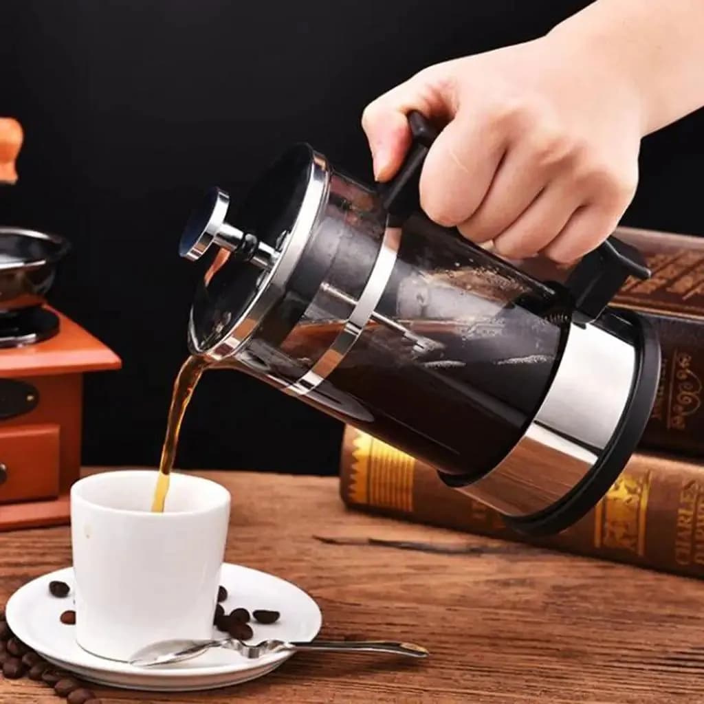 image-Stainless Steel Glass French Press Coffee Maker 350ml