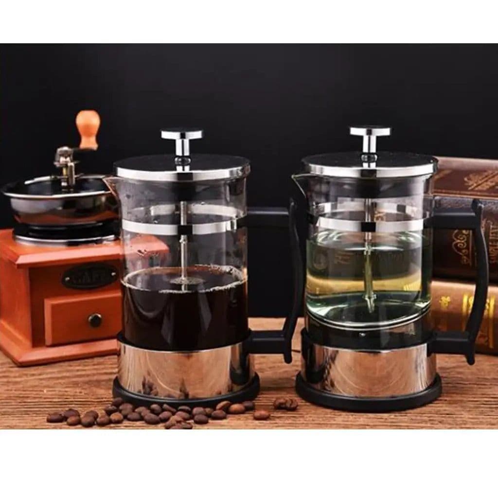 image-Stainless Steel Glass French Press Coffee Maker 350ml