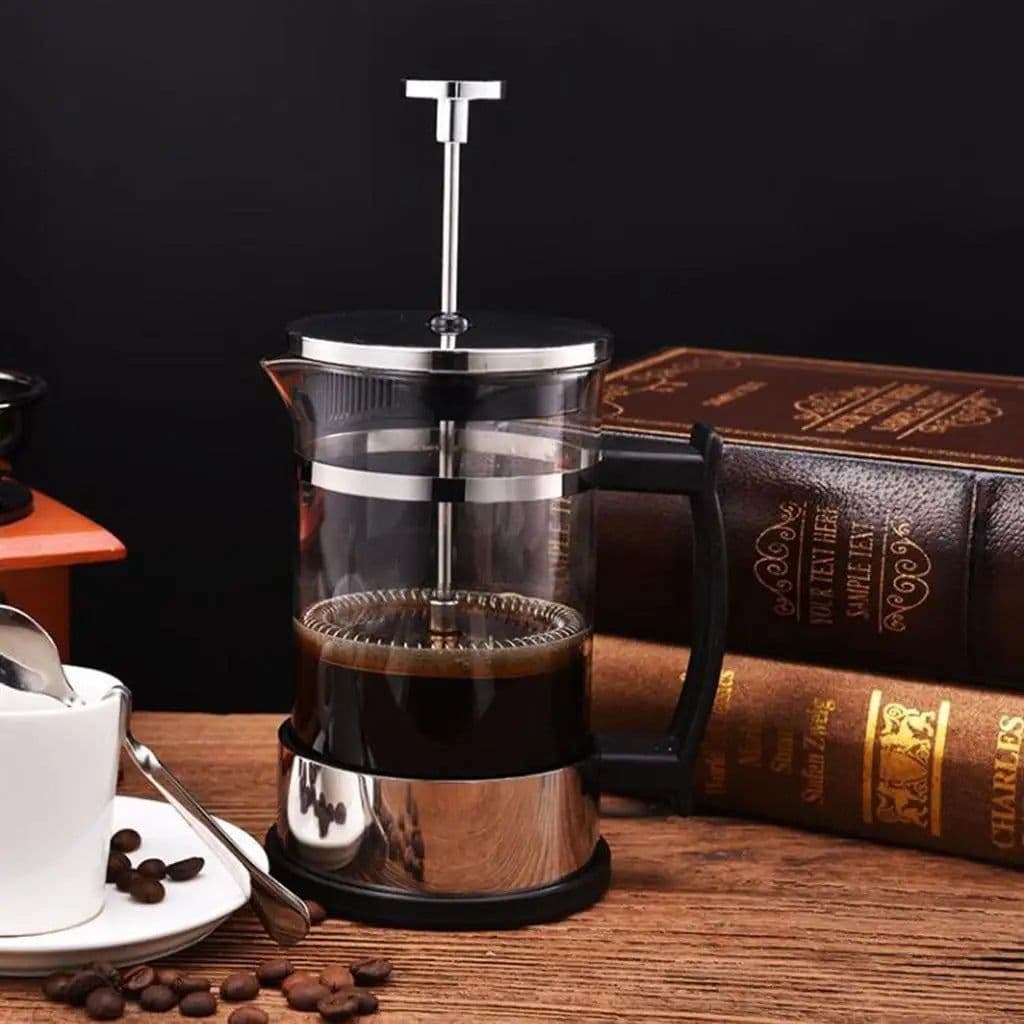 image-Stainless Steel Glass French Press Coffee Maker 350ml