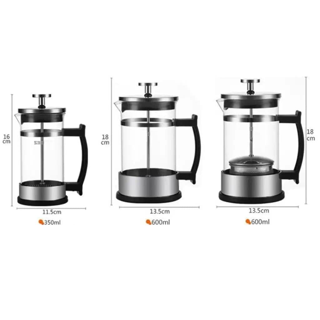 image-Stainless Steel Glass French Press Coffee Maker 350ml