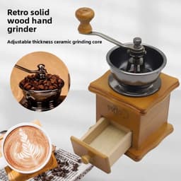 image-Vintage Manual Coffee Grinder with Adjustable Coarseness