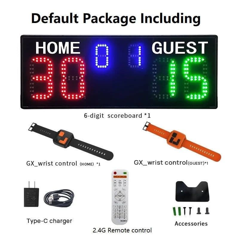 image-YIZHI LED Tennis Scoreboard GA30B with Wrist Control