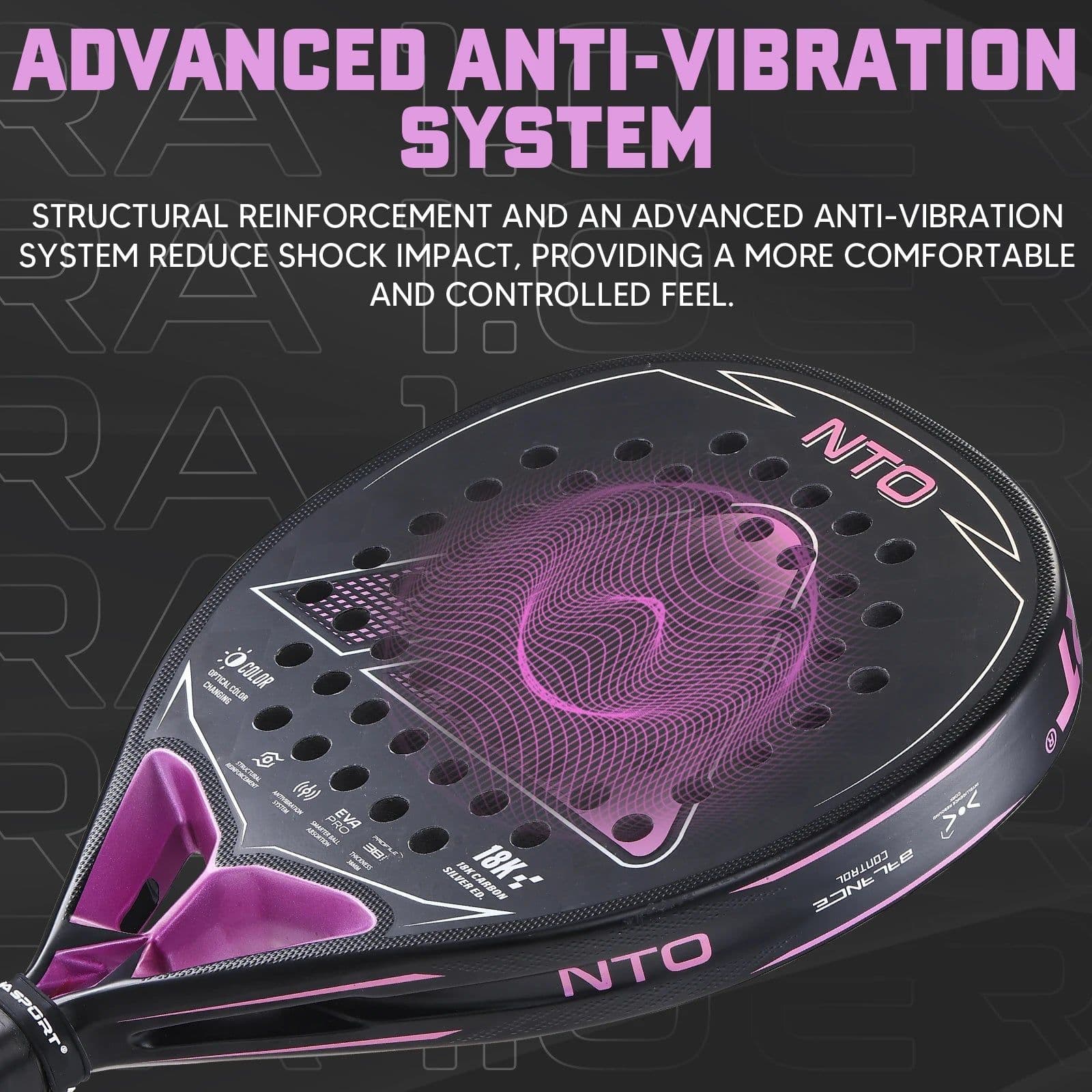 image-AMA Sport NTO Padel Racket 18K Carbon Fiber Diamond