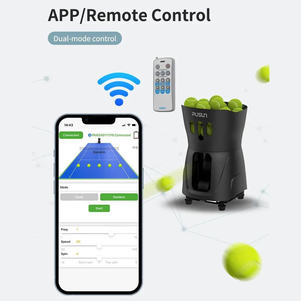 image-PUSUN PT-MINI Padel Ball Machine with App Control