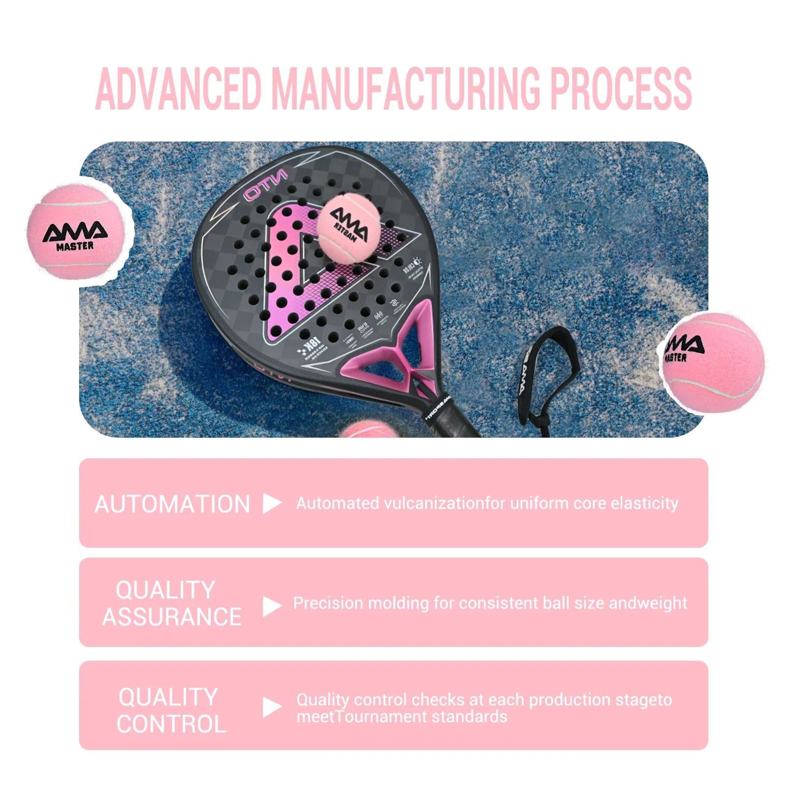 image-AMASPORT Pink Padel Ball ITF Approved 65mm