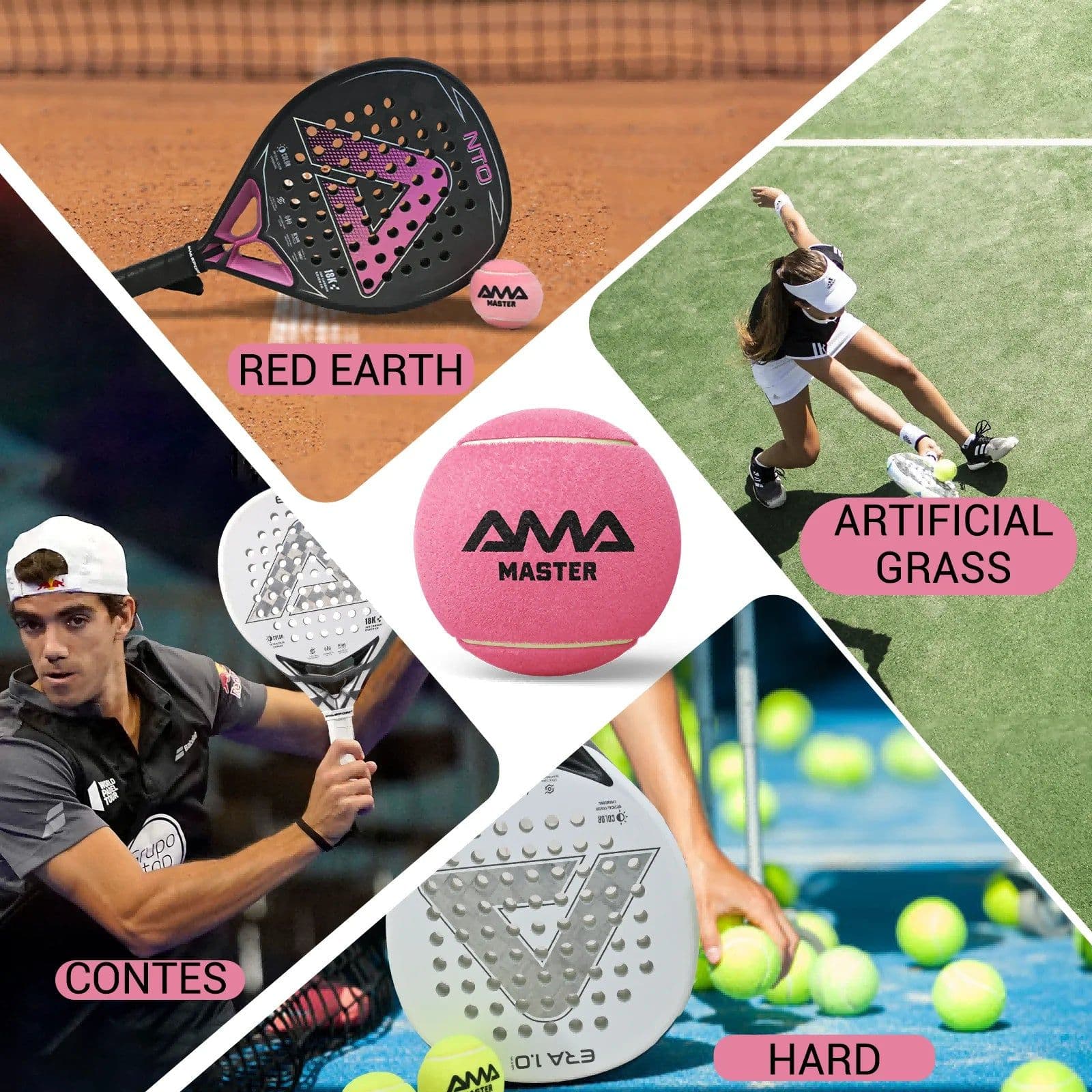 image-AMASPORT Pink Padel Ball ITF Approved 65mm