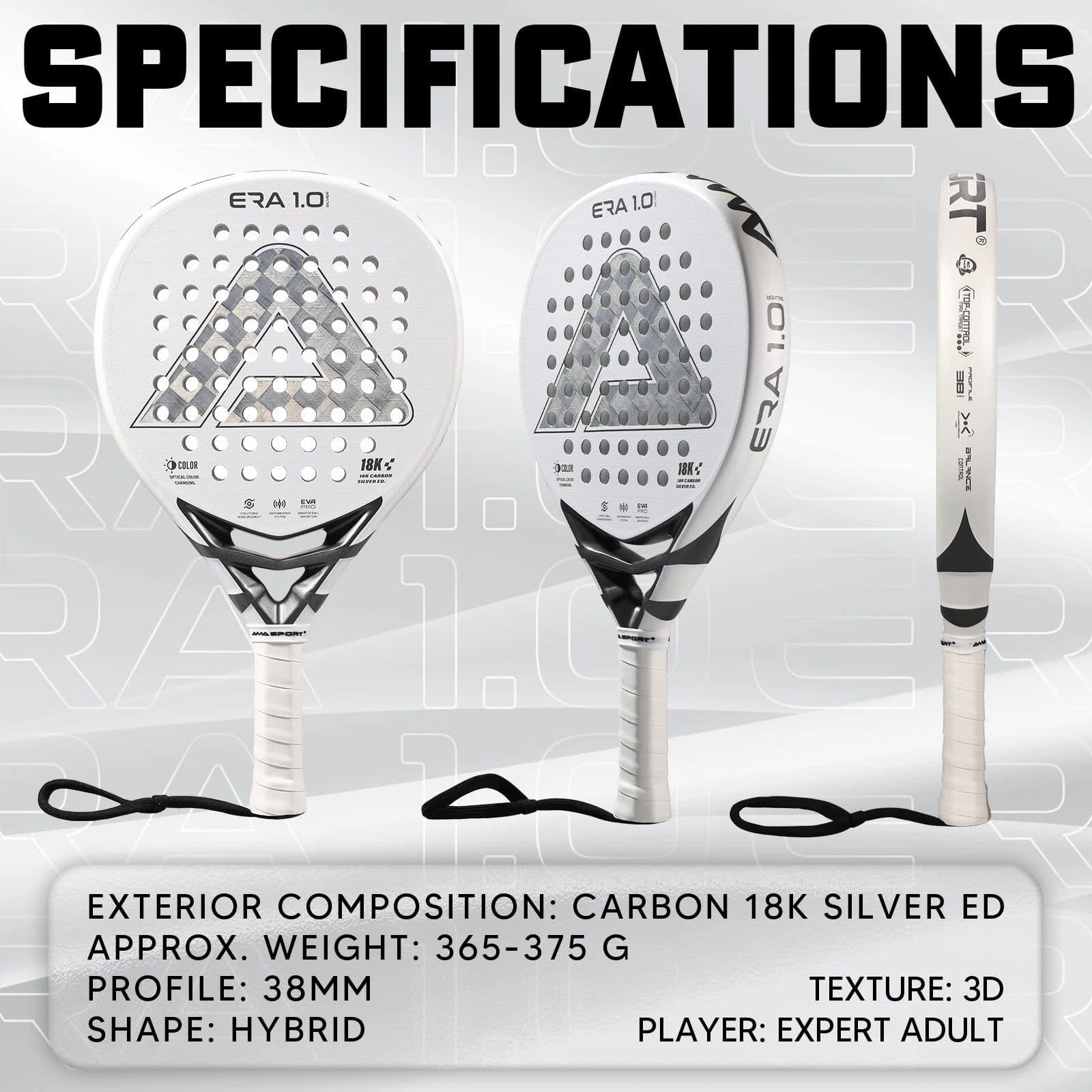 image-AMA-SPORT ERA 1.0 18K Carbon Padel Racket