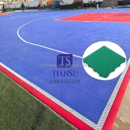 image-TIANSU PP Interlocking Basketball Court Tiles 15mm