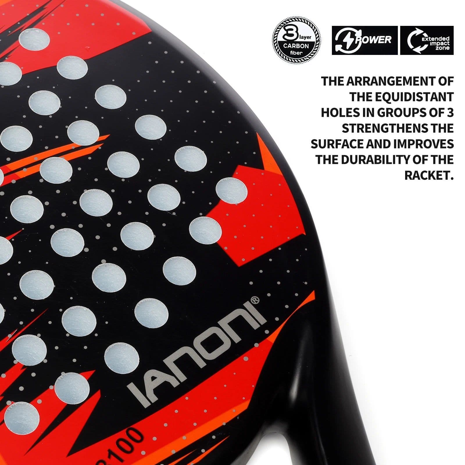 image-IANONI Padel Racket Carbon Fiber EVA Core Teardrop