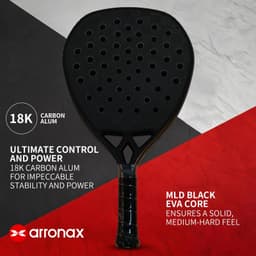 image-Arronax Professional 18K Carbon Padel Racket with EVA Core