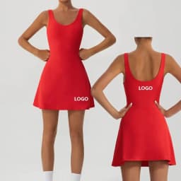 image-Women's V-Neck Tennis Dress YW1020L-YWQN Built-In Shorts